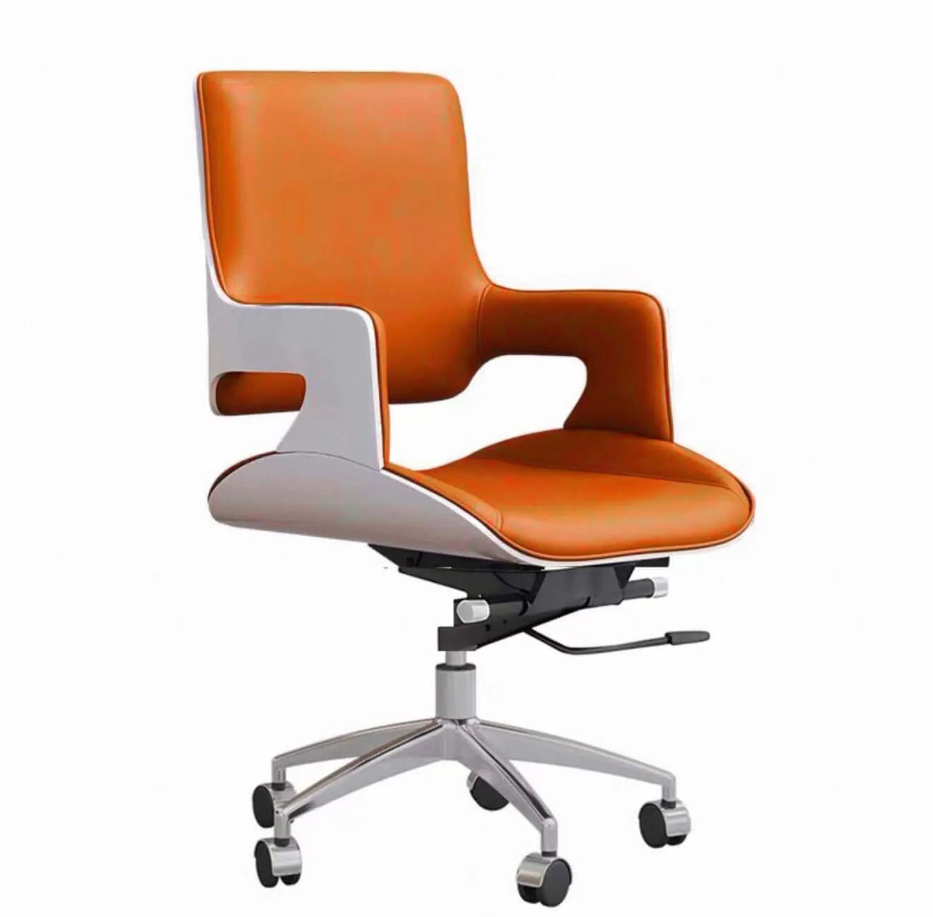 Crown Modern Ergonomic Office Chair with Faux or Genuine Leather Upholstery