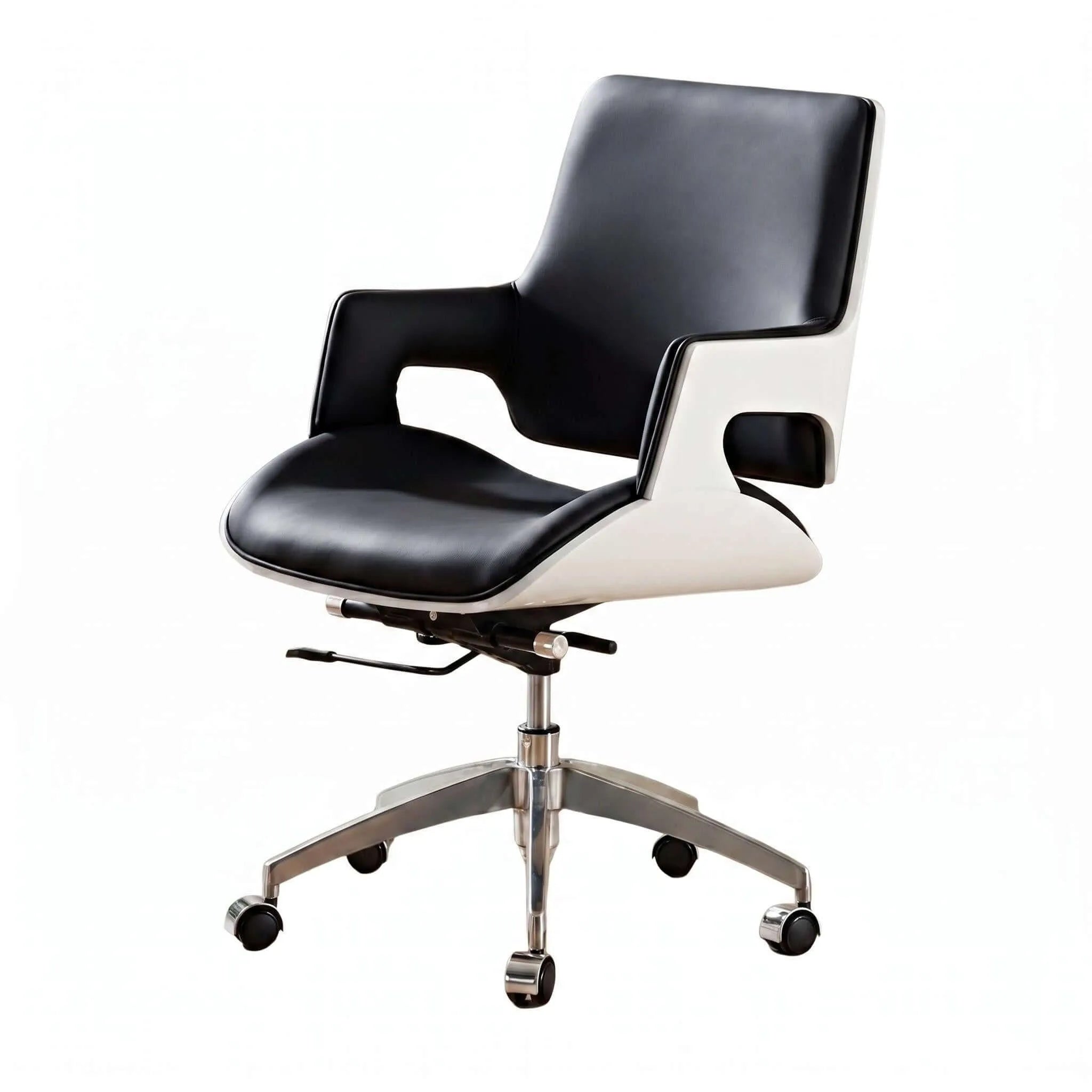 Crown Modern Ergonomic Office Chair with Faux or Genuine Leather Upholstery Main Product Image Main image