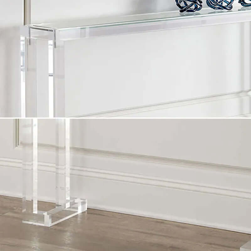 Crystal Clear Acrylic Console Table With Glass Top