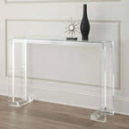 Crystal Clear Acrylic Console Table With Glass Top
