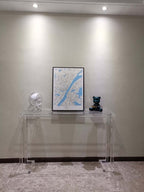 Crystal Clear Acrylic Console Table With Glass Top