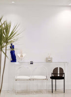 Crystal Clear Acrylic Console Table With Glass Top