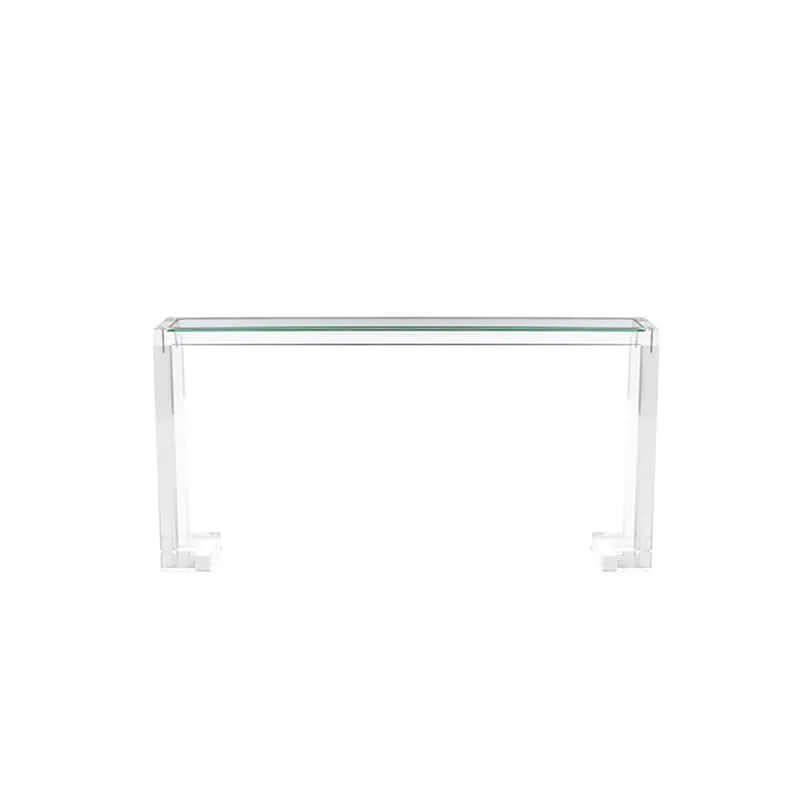 Crystal Clear Acrylic Console Table With Glass Top