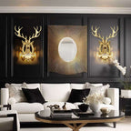 Crystal Deer Wall Sconce – Gold Finish Ambient Lighting