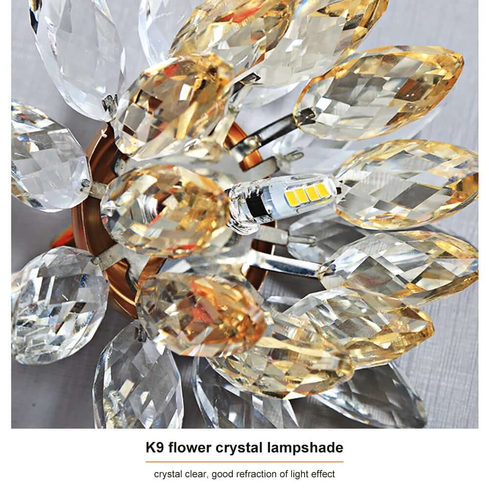 Crystal Deer Wall Sconce – Gold Finish Ambient Lighting