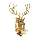 Crystal Deer Wall Sconce – Gold Finish Ambient Lighting