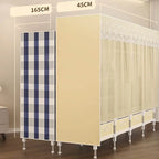 Curtain Front Metal Wardrobe Armoire With Drawers And Hanging Rod