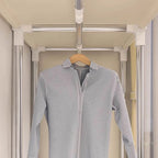 Curtain Front Metal Wardrobe Armoire With Drawers And Hanging Rod