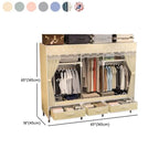 Curtain Front Metal Wardrobe Armoire With Drawers And Hanging Rod Dimensions