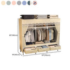 Curtain Front Metal Wardrobe Armoire With Drawers And Hanging Rod Dimensions