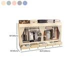 Curtain Front Metal Wardrobe Armoire With Drawers And Hanging Rod Dimensions