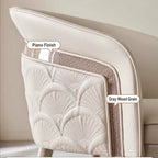 Curved Arm Leather Dining Chair Series with Lacquered Legs and Tailored Trim