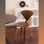 Curved Back Mid-Century Walnut Chairs - Set of 2