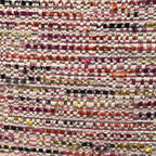 Curved Backless Entryway Bench with Pixelated Abstract Fabric and Industrial Metal Base