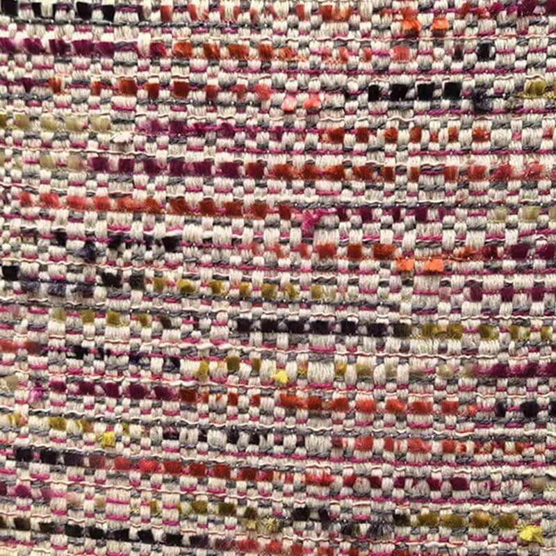 Curved Backless Entryway Bench with Pixelated Abstract Fabric and Industrial Metal Base