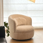 Curved Chenille/Boucle Swivel Chair with Wraparound Back for Cozy Reading Corners Main Product Image