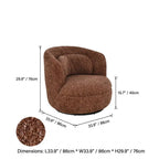 Curved Chenille/Boucle Swivel Chair with Wraparound Back for Cozy Reading Corners Dimensions