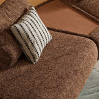 Curved Chenille Sofa Series in Cocoa Brown for Sculptural Lounge Living