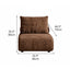 Curved Chenille Sofa Series in Cocoa Brown for Sculptural Lounge Living Dimensions