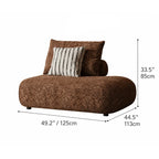 Curved Chenille Sofa Series in Cocoa Brown for Sculptural Lounge Living Dimensions