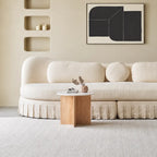 Curved Linen-Texture Pleated Skirt Sofa Series With Lounge Chair