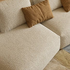 Curved Modular Chenille Sofa With Low Lounge Profile and Washable Covers