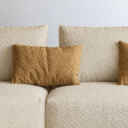 Curved Modular Chenille Sofa With Low Lounge Profile and Washable Covers
