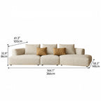 Curved Modular Chenille Sofa With Low Lounge Profile and Washable Covers