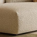 Curved Modular Chenille Sofa With Low Lounge Profile and Washable Covers