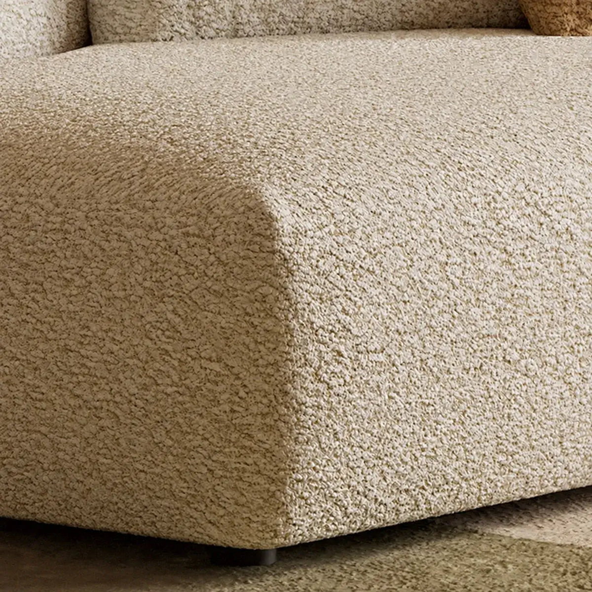 Curved Modular Chenille Sofa With Low Lounge Profile and Washable Covers