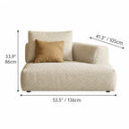 Curved Modular Chenille Sofa With Low Lounge Profile and Washable Covers Dimensions