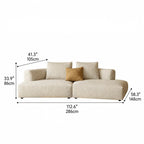 Curved Modular Chenille Sofa With Low Lounge Profile and Washable Covers Dimensions