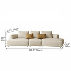Curved Modular Chenille Sofa With Low Lounge Profile and Washable Covers Dimensions