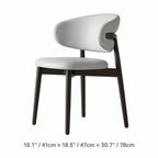 Curved Upholstered Dining Chair Series in Oak and Ash Wood Tones