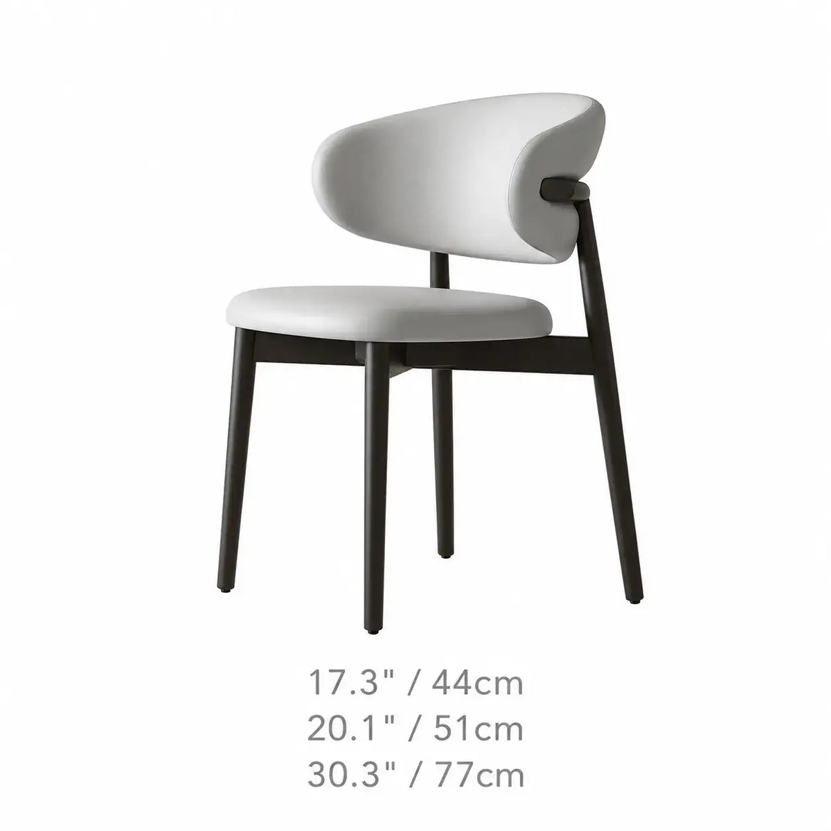 Curved Upholstered Dining Chair Series in Oak and Ash Wood Tones