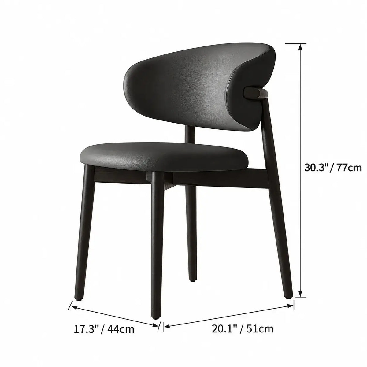 Curved Upholstered Dining Chair Series in Oak and Ash Wood Tones