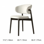 Curved Upholstered Dining Chair Series in Oak and Ash Wood Tones