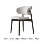 Curved Upholstered Dining Chair Series in Oak and Ash Wood Tones