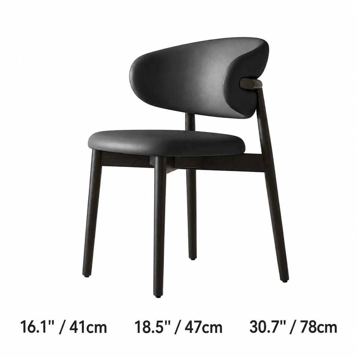 Curved Upholstered Dining Chair Series in Oak and Ash Wood Tones