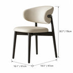 Curved Upholstered Dining Chair Series in Oak and Ash Wood Tones