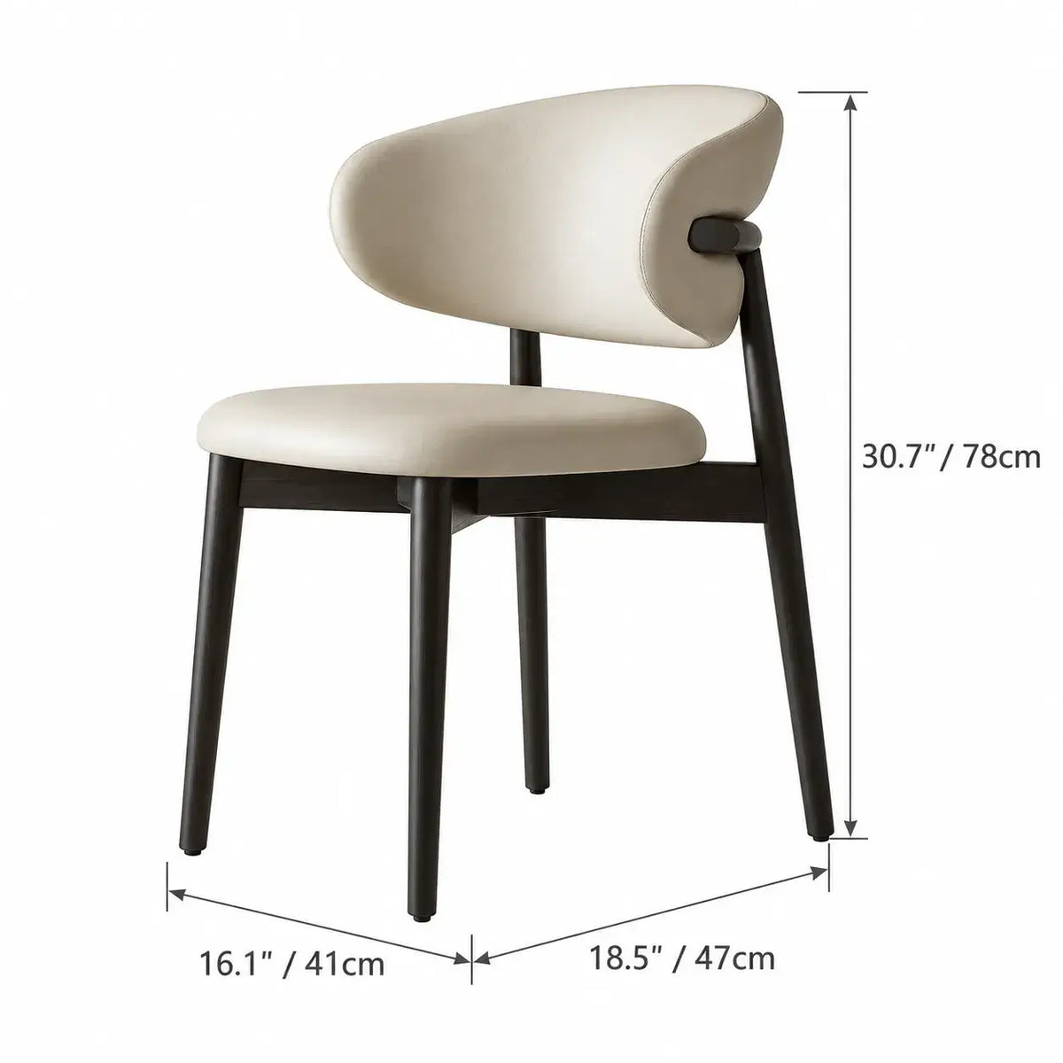 Curved Upholstered Dining Chair Series in Oak and Ash Wood Tones