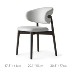 Curved Upholstered Dining Chair Series in Oak and Ash Wood Tones