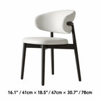 Curved Upholstered Dining Chair Series in Oak and Ash Wood Tones