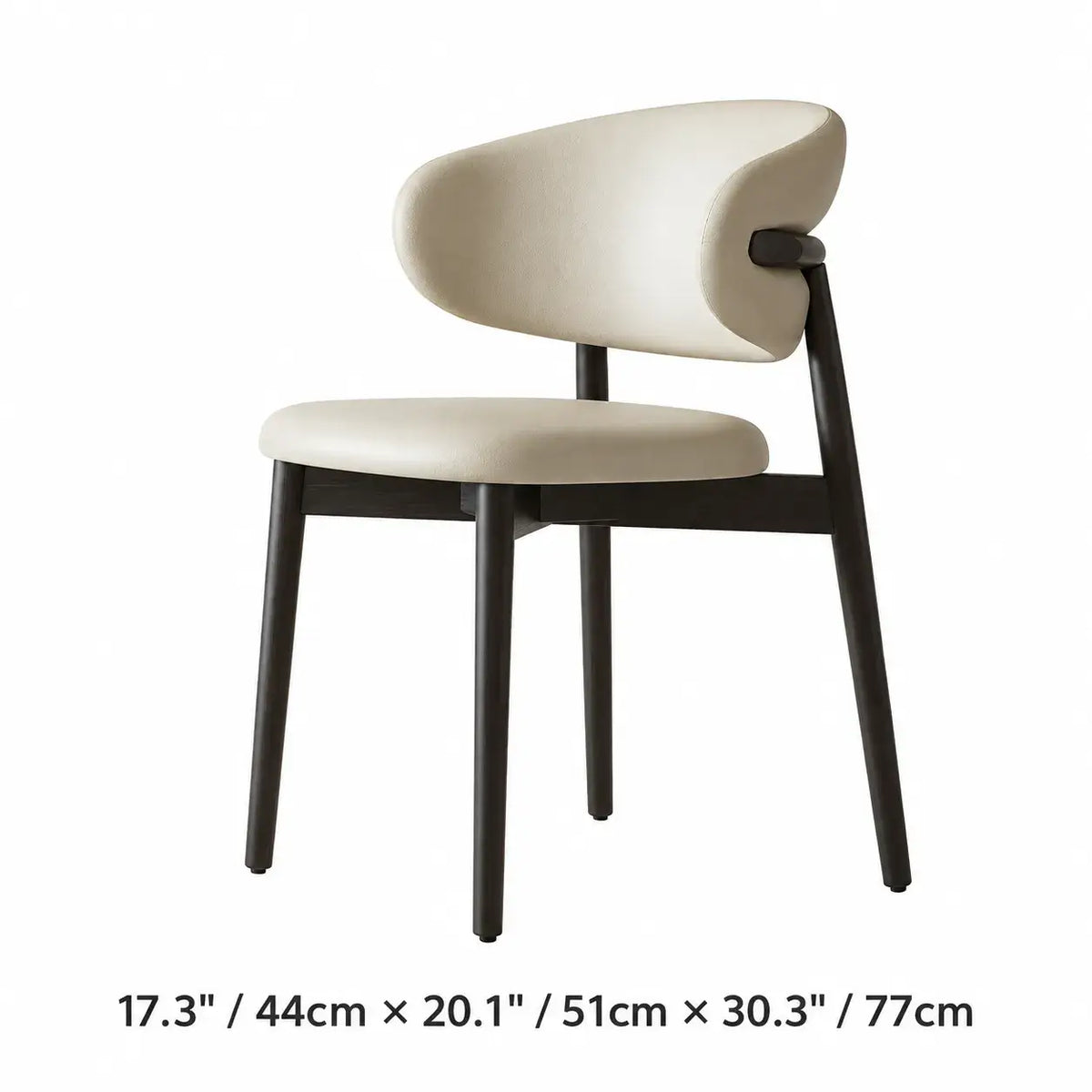 Curved Upholstered Dining Chair Series in Oak and Ash Wood Tones