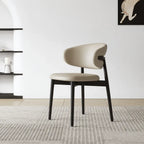 Curved Upholstered Dining Chair Series in Oak and Ash Wood Tones Main Product Image
