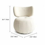 Curved Upholstered Swivel Chair for Vanity Corners and Cozy Lounge Spaces