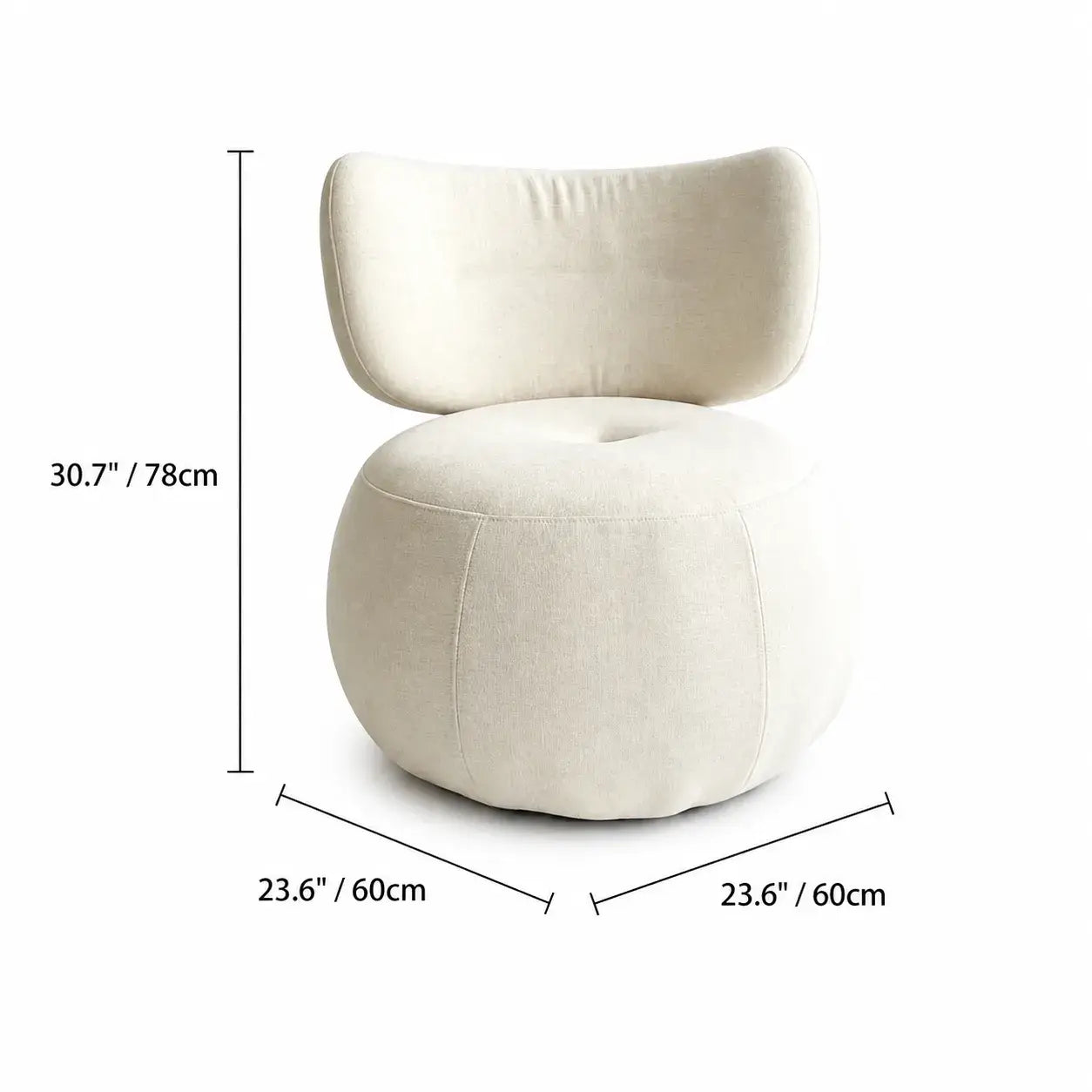 Curved Upholstered Swivel Chair for Vanity Corners and Cozy Lounge Spaces