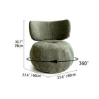 Curved Upholstered Swivel Chair for Vanity Corners and Cozy Lounge Spaces
