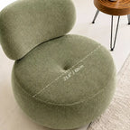 Curved Upholstered Swivel Chair for Vanity Corners and Cozy Lounge Spaces