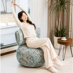 Curved Upholstered Swivel Chair for Vanity Corners and Cozy Lounge Spaces